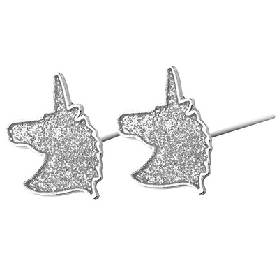Boucles d'Oreilles Licorne à Paillettes