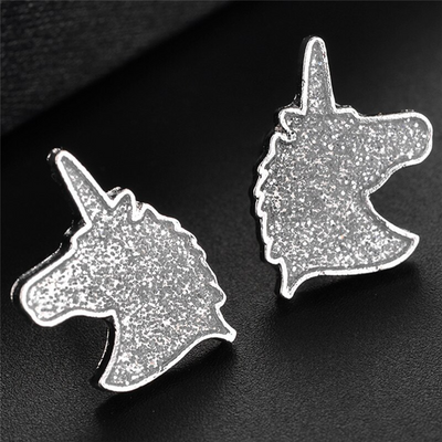 Boucles d'Oreilles Licorne à Paillettes