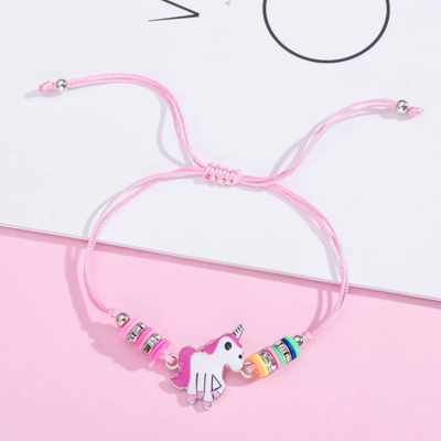 Bracelet Licorne Rose Ajustable
