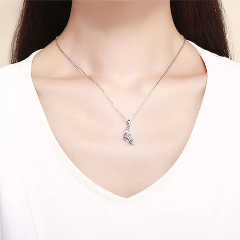 Pendentif Licorne Argent avec Strass - amourdelicorne