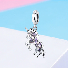 Pendentif Licorne Argent avec Strass - amourdelicorne