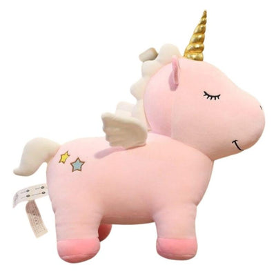 Peluche Licorne Avec Corne Dorée