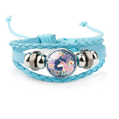 Bracelet Licorne Tressé en Cuir