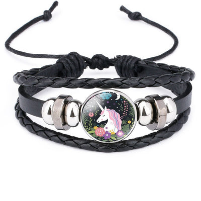 Bracelet Licorne Tressé en Cuir