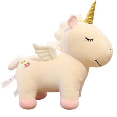 Peluche Licorne Avec Corne Dorée