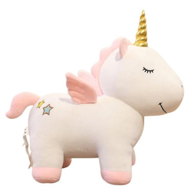 Peluche Licorne Avec Corne Dorée