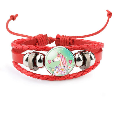 Bracelet Licorne Tressé en Cuir