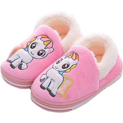 Chausson Licorne Rose et Blanc