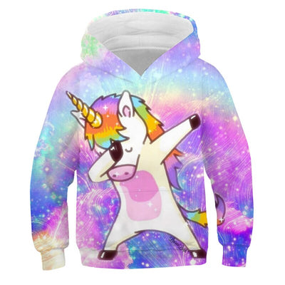 Sweat à Capuche 3D Licorne Qui Dab