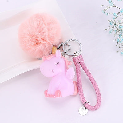 Porte-Clés Licorne Avec Pompon