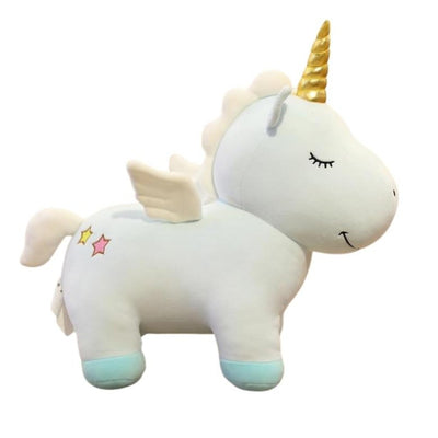 Peluche Licorne Avec Corne Dorée
