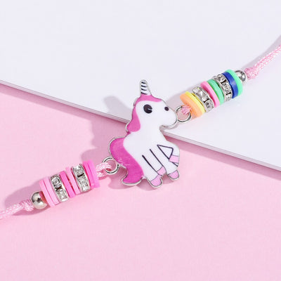 Bracelet Licorne Rose Ajustable