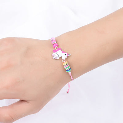 Bracelet Licorne Rose Ajustable