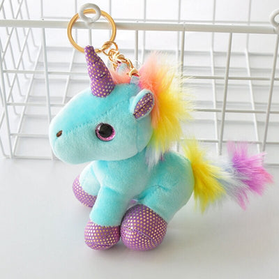 Porte-Clés Licorne Peluche Colorée