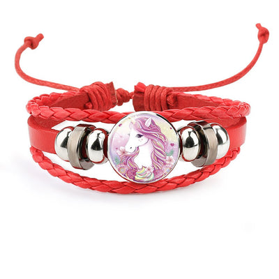 Bracelet Licorne Tressé en Cuir