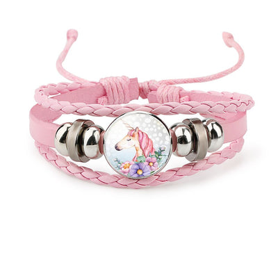 Bracelet Licorne Tressé en Cuir
