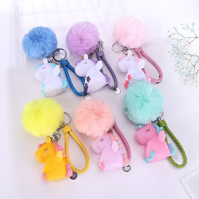 Porte-Clés Licorne Avec Pompon