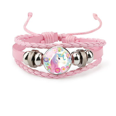 Bracelet Licorne Tressé en Cuir
