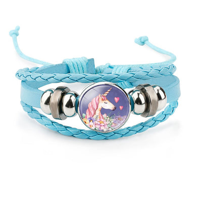 Bracelet Licorne Tressé en Cuir