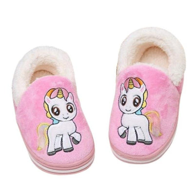 Chausson Licorne Rose et Blanc