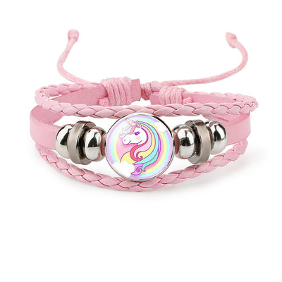 Bracelet Licorne Tressé en Cuir