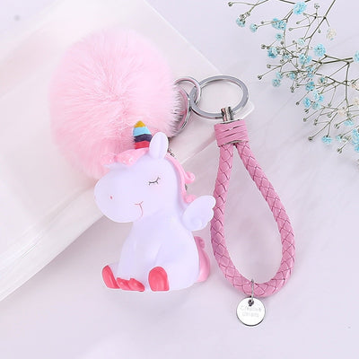 Porte-Clés Licorne Avec Pompon
