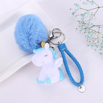 Porte-Clés Licorne Avec Pompon