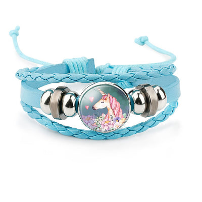 Bracelet Licorne Tressé en Cuir