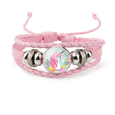 Bracelet Licorne Tressé en Cuir