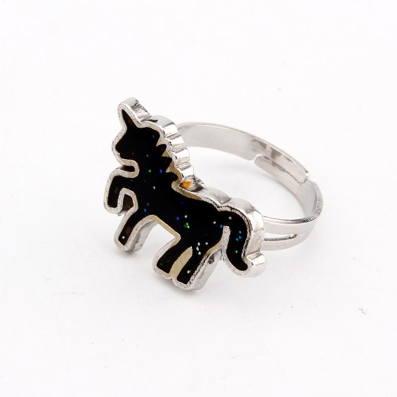 Bague Licorne Changeante De Couleur - Humeur Thermosensible - Acier Inoxydable - Bijou Fantaisie Mignon Pour Fille Et Garçon - 6