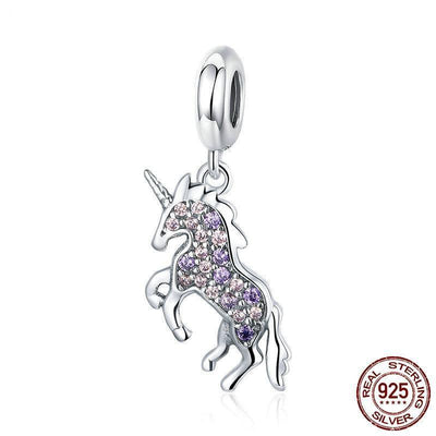 Pendentif Licorne Argent avec Strass - amourdelicorne